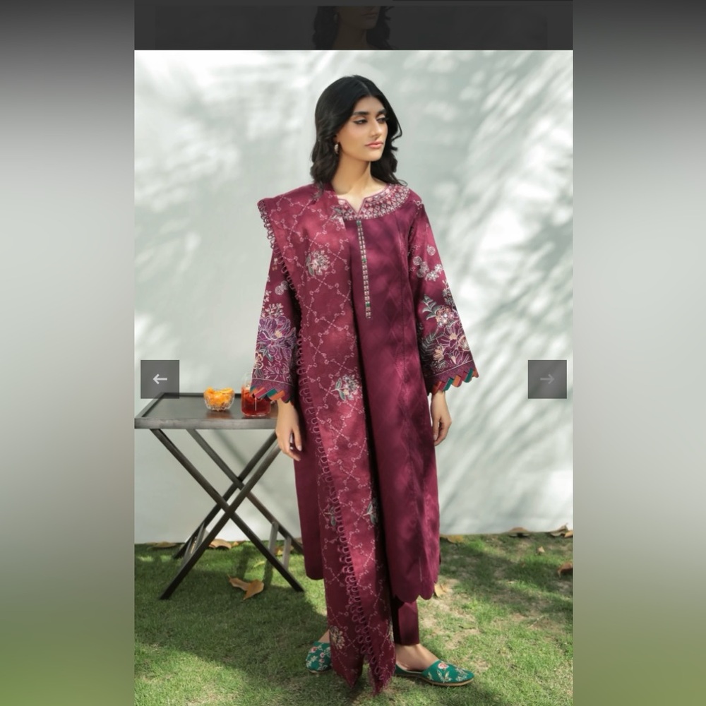 Pakistani Indian designer wear Baroque 3pc stitched shalwar kamees